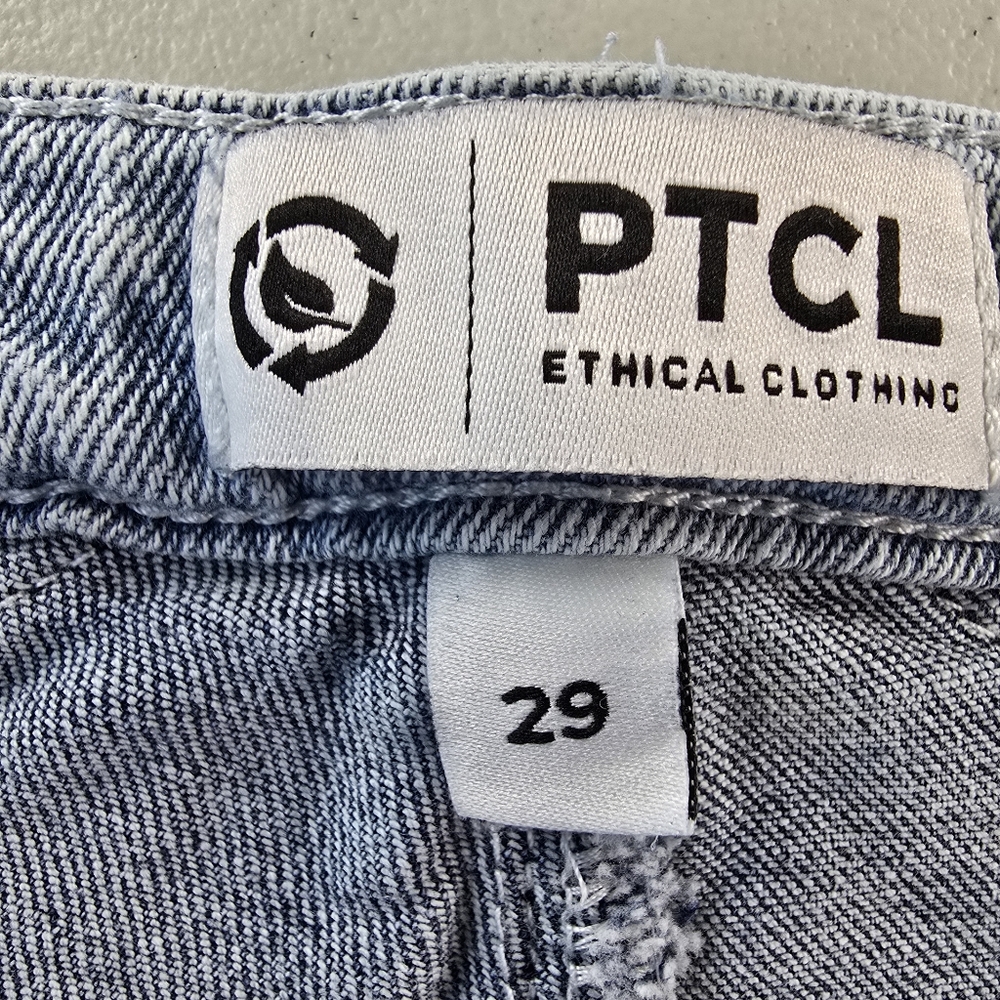 PTCL Ethical Clothing Star Back Flare Leg Jeans Light Wash Size 29 - Picture 10 of 13
